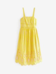 Yellow Premium Occasion Lace Detail Sleeveless Midi Dress - Image 5 of 5