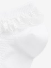 White 5 Pack Cotton Rich Ruffle Trainer Socks - Image 3 of 3
