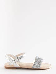 Silver Crystal Occasion Jewel Sandals - Image 2 of 5
