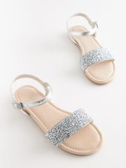 Silver Crystal Occasion Jewel Sandals - Image 3 of 5