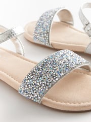 Silver Crystal Occasion Jewel Sandals - Image 4 of 5