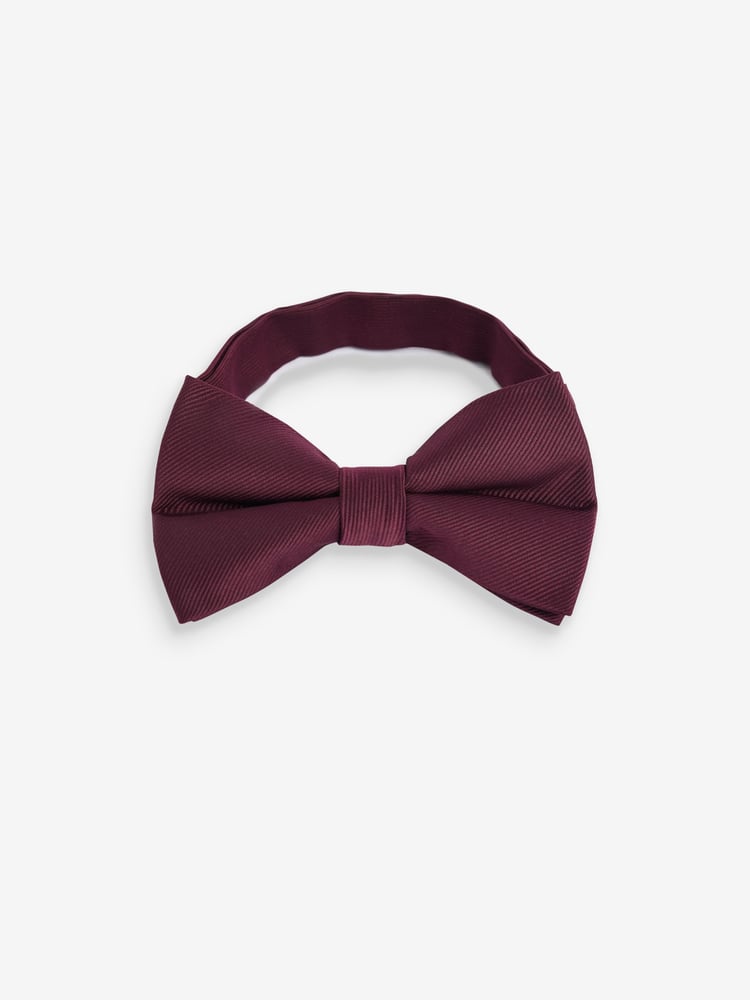 Burgundy Red Twill Bow Tie - Image 2 of 7