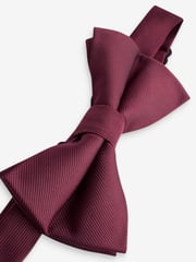 Burgundy Red Twill Bow Tie - Image 6 of 7
