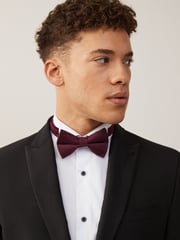 Burgundy Red Twill Bow Tie - Image 7 of 7