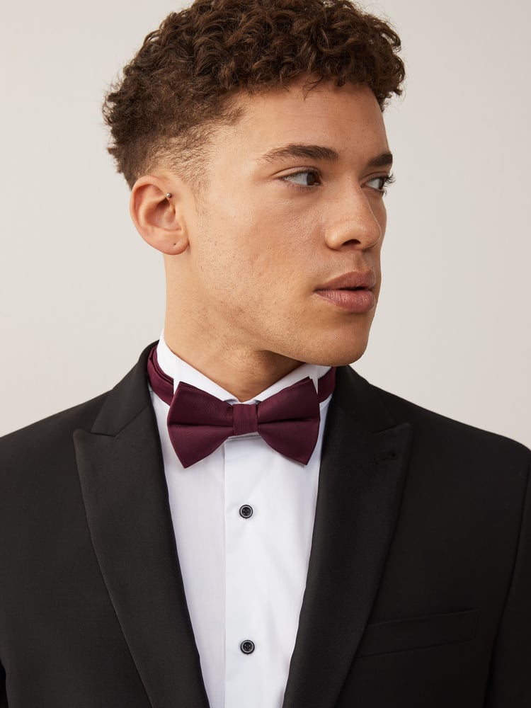 Burgundy Red Twill Bow Tie - Image 7 of 7