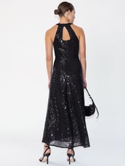 Religion Black Halterneck Beaded Sequin Midi Maxi Dress - Image 2 of 6