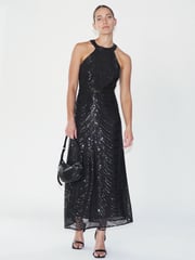 Religion Black Halterneck Beaded Sequin Midi Maxi Dress - Image 5 of 6