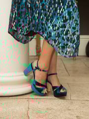 Novo Green Luella Block Heel Platform Ankle Strap Sandal Heels - Image 1 of 4