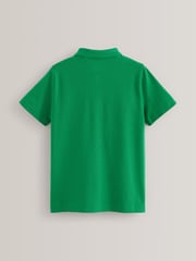 Green Regular Fit Cotton School Short Sleeve 100% Cotton Polo Shirts 2 Pack (3-16yrs) - Image 6 of 7