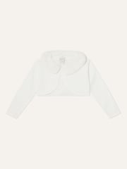 Monsoon Natural Baby Supersoft Faux Fur Collar Cardigan - Image 1 of 3