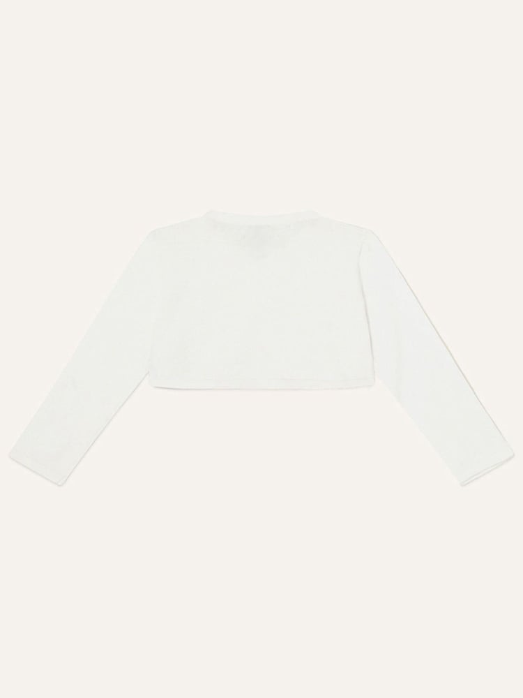 Monsoon Natural Baby Supersoft Faux Fur Collar Cardigan - Image 2 of 3