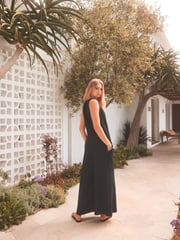 Black 100% Cotton Sleeveless Jumpsuit - Image 2 of 6