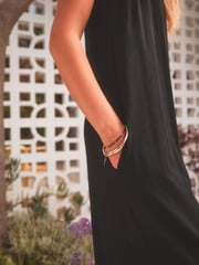 Black 100% Cotton Sleeveless Jumpsuit - Image 4 of 6