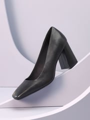 Black Forever Comfort® With Motionflex Square Toe Block Heel Shoes - Image 1 of 8