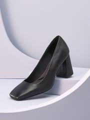 Black Forever Comfort® With Motionflex Square Toe Block Heel Shoes - Image 2 of 8