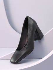 Black Forever Comfort® With Motionflex Square Toe Block Heel Shoes - Image 3 of 8