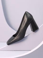 Black Forever Comfort® With Motionflex Square Toe Block Heel Shoes - Image 4 of 8