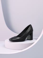 Black Forever Comfort® With Motionflex Square Toe Block Heel Shoes - Image 5 of 8