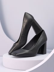 Black Forever Comfort® With Motionflex Square Toe Block Heel Shoes - Image 6 of 8