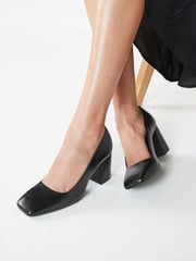 Black Forever Comfort® With Motionflex Square Toe Block Heel Shoes - Image 8 of 8