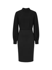 Hot Squash Blouson Sleeve Ponte Black Dress - Image 3 of 3