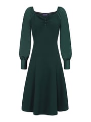 Hot Squash Green Blouson Sleeved Scuba Fit-N-Flare Dress - Image 3 of 3