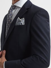 Reiss Navy Pray Slim Fit Single Breasted Wool Blazer - Image 4 of 5