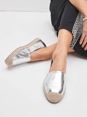Silver Forever Comfort® Flat Espadrille Shoes - Image 1 of 6