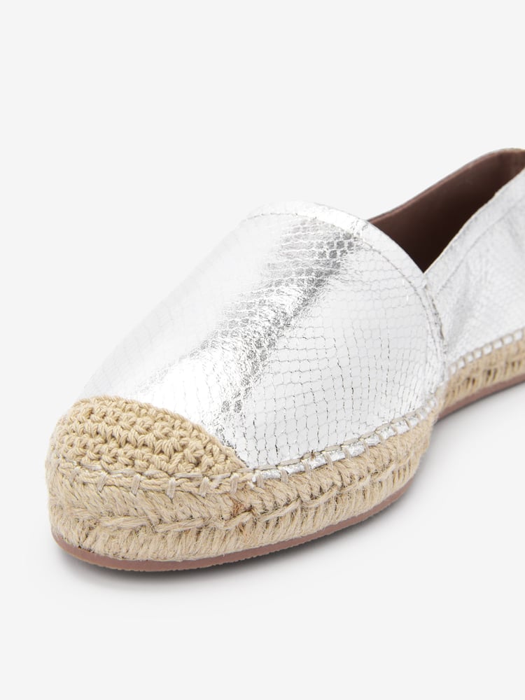 Silver Forever Comfort® Flat Espadrille Shoes - Image 6 of 6 Silver Forever Comfort® Flat Espadrille Shoes - Image 6 of 6