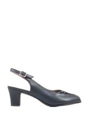 Pavers Blue Peep Toe Slingback High Heels - Image 1 of 5