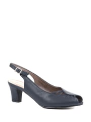 Pavers Blue Peep Toe Slingback High Heels - Image 2 of 5
