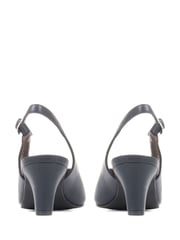Pavers Blue Peep Toe Slingback High Heels - Image 3 of 5