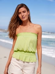Green Sparkle Bandeau Boobtube Vest - Image 1 of 5
