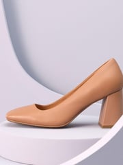 Camel Brown Forever Comfort® With Motionflex Square Toe Block Heel Shoes - Image 4 of 9