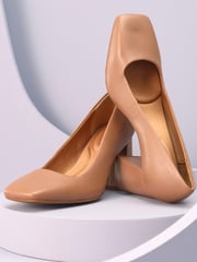 Camel Brown Forever Comfort® With Motionflex Square Toe Block Heel Shoes - Image 9 of 9