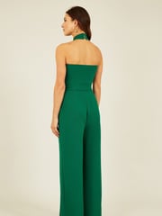 Mela Green Cross Over Halter Neck Jumpsuit - Image 2 of 5
