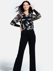 HotSquash Ponte Black Jumpsuit with Blouson Sleeves - Image 1 of 4