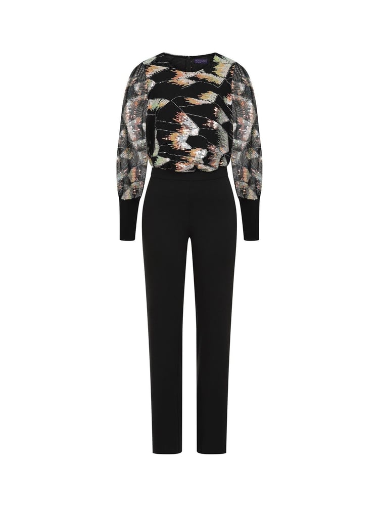HotSquash Ponte Black Jumpsuit with Blouson Sleeves - Image 4 of 4