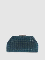 Reiss Teal Adaline Embellished Clutch Bag - Image 2 of 7