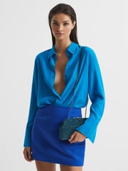 Reiss Teal Adaline Embellished Clutch Bag - Image 3 of 7