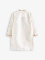 Ivory Cream/Gold Regular Length Embroidered Boys Kurta (3-16yrs) - Image 7 of 7