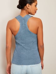 Blue Sparkle Racer Knit Vest - Image 3 of 5