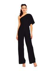 Adrianna Papell Black One Shoulder Jumpsuit - Image 1 of 3