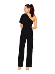 Adrianna Papell Black One Shoulder Jumpsuit - Image 2 of 3
