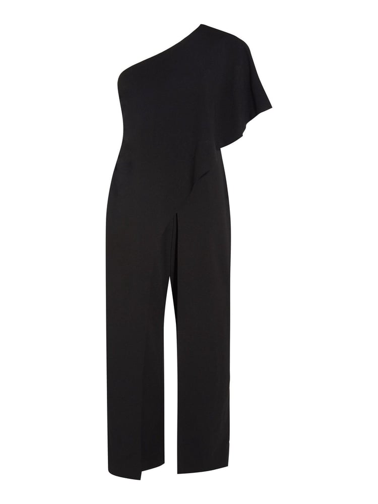 Adrianna Papell Black One Shoulder Jumpsuit - Image 3 of 3