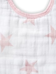 aden + anais Pink 100% Cotton Essentials Muslin Doll Snap Bibs 3 Pack - Image 3 of 6