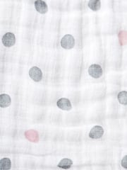 aden + anais Pink 100% Cotton Essentials Muslin Doll Snap Bibs 3 Pack - Image 5 of 6
