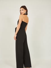 Mela Black Cross Over Halter Neck Jumpsuit - Image 2 of 4
