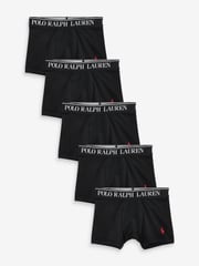 Polo Ralph Lauren Black Boys Cotton Stretch Logo Boxers 5 Pack - Image 1 of 2