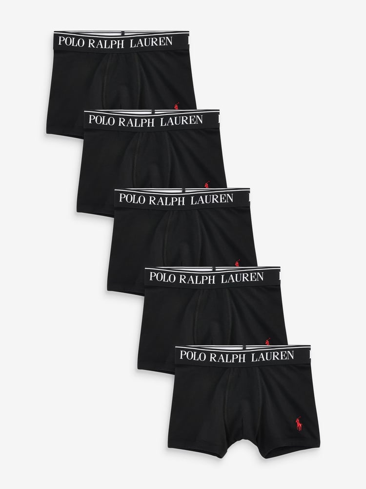 Polo Ralph Lauren Black Boys Cotton Stretch Logo Boxers 5 Pack - Image 1 of 2
